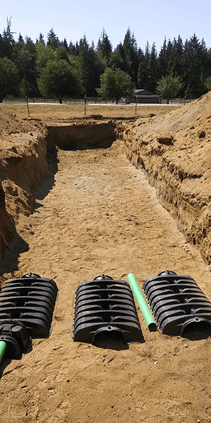 Septic tanks being installed