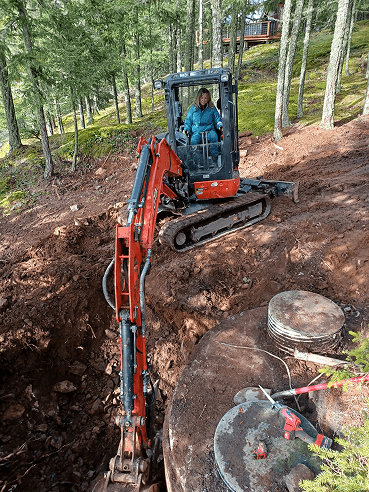 An excavator at work
