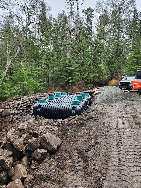 Septic tanks being installed